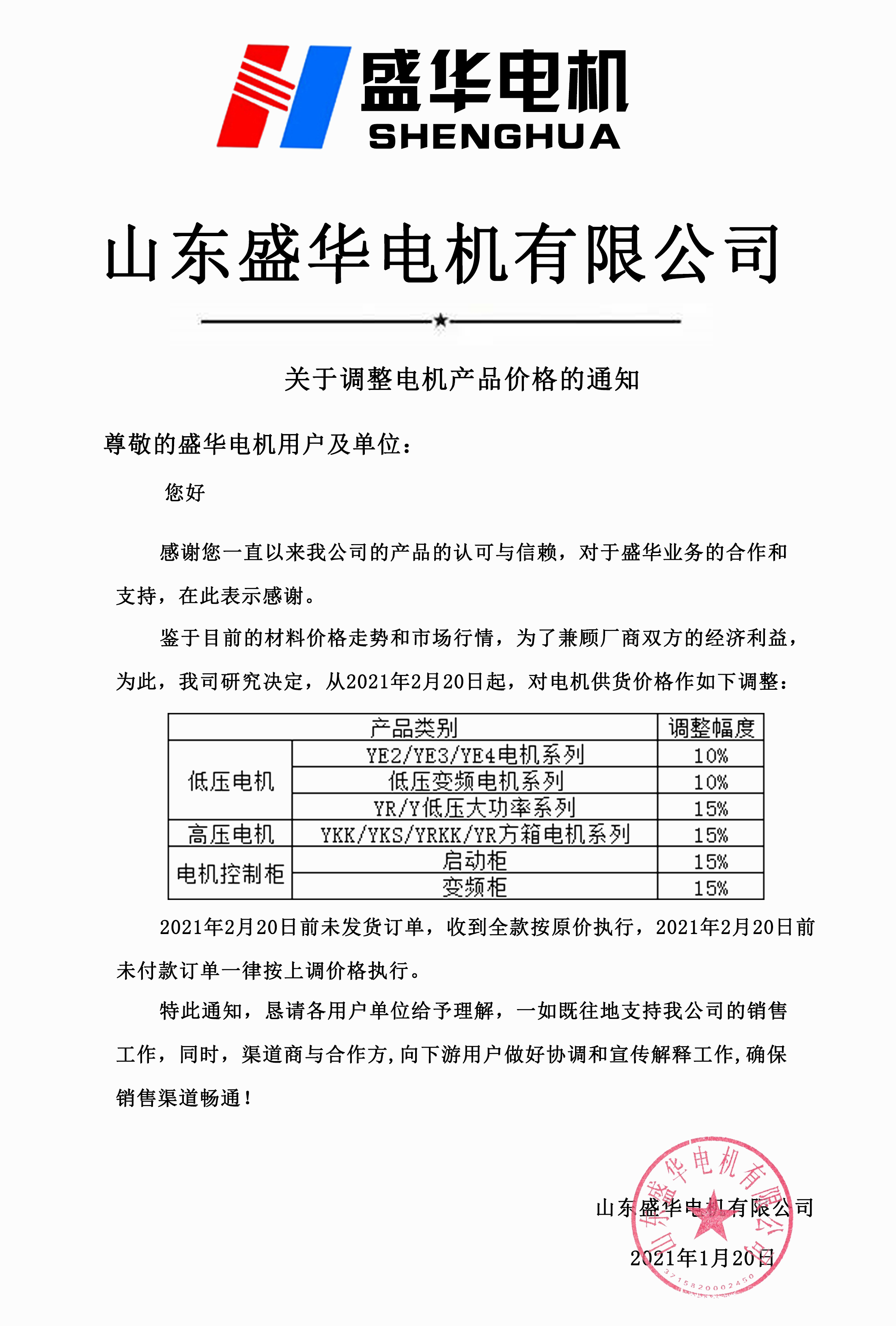 山東盛華電機生產廠家